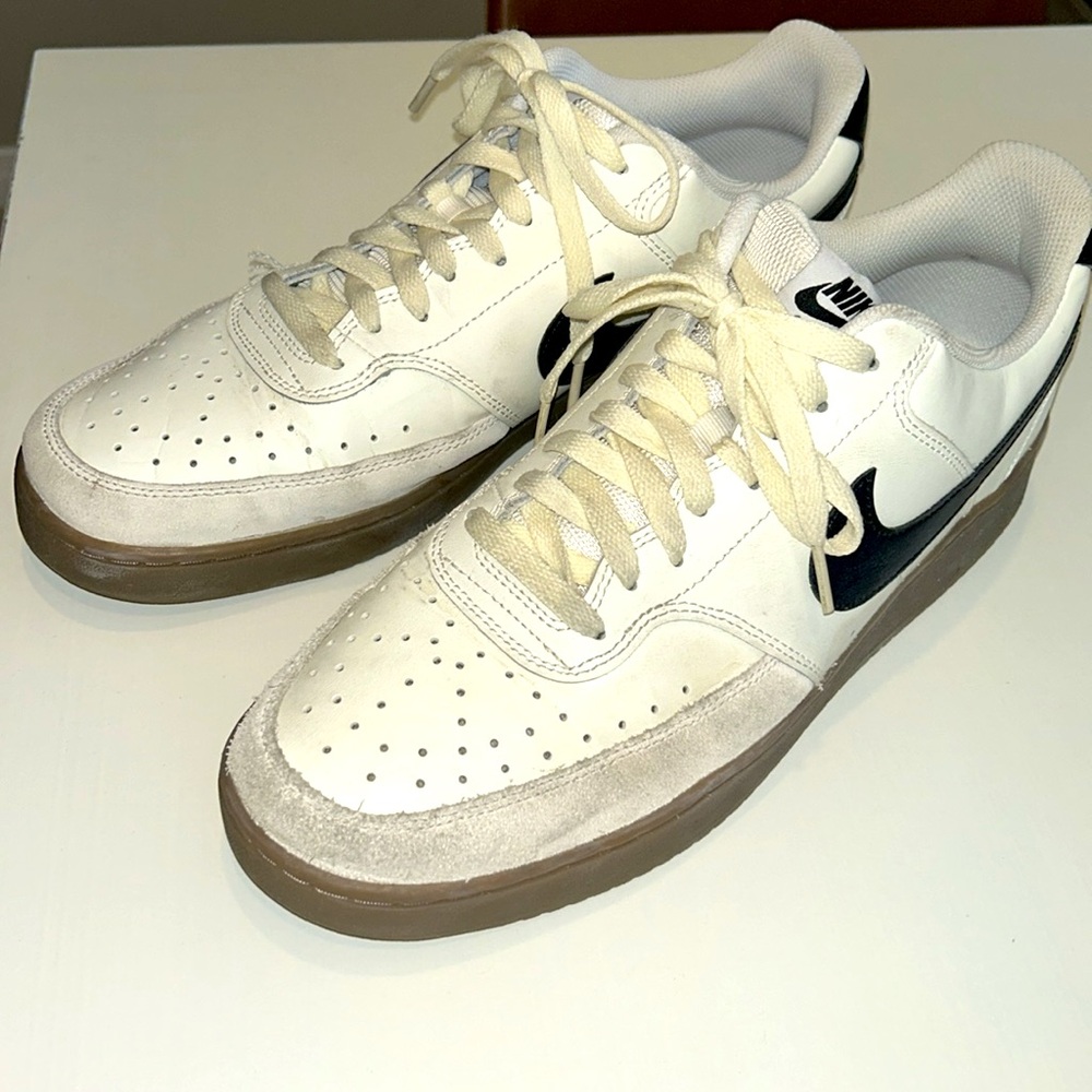 Nike Court Vision Low Premium Men's Athletic Casual Shoes Sneakers White/Mocha